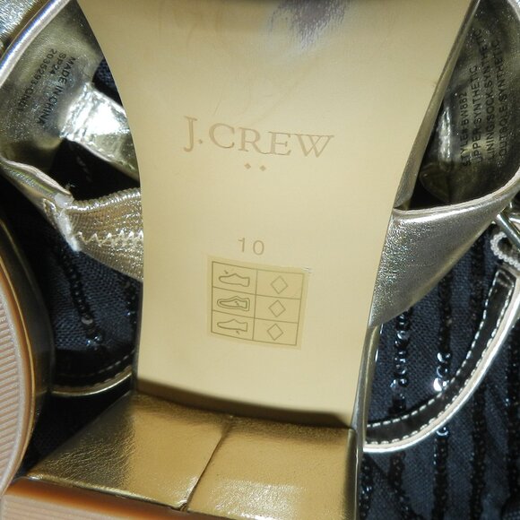 J.Crew  Metallic Gold Knotted Double-Bow Heeled Women’s 10M US/40U🆕📦⌚🏃🏻💨⚡🚚 - Picture 13 of 16